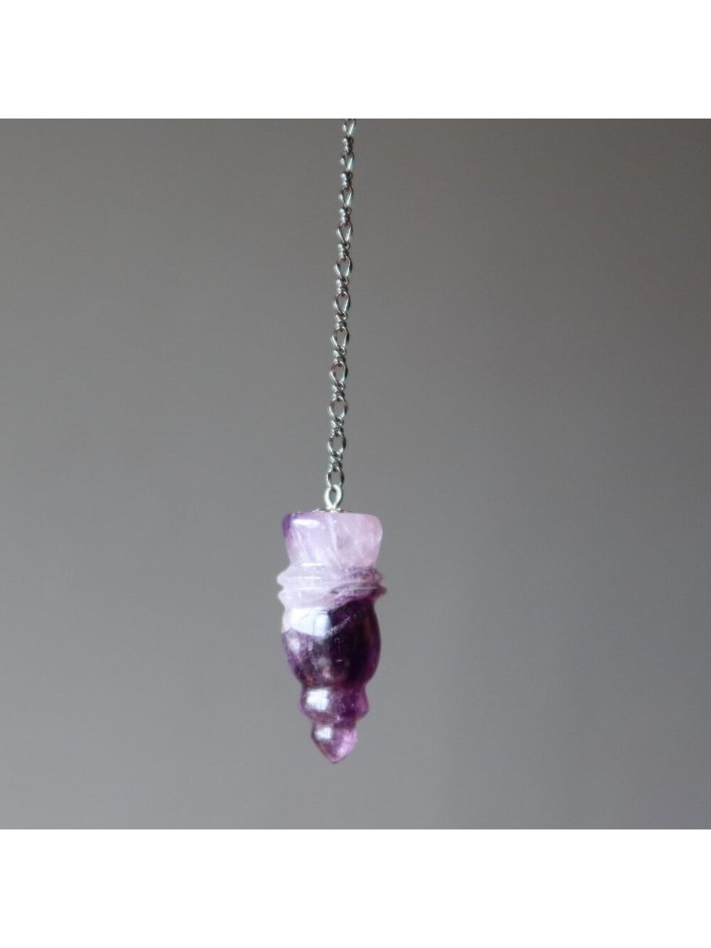 Amethyst Pendulum Ancient Relics Carved Crystal Healing Dowsing Divination Tool